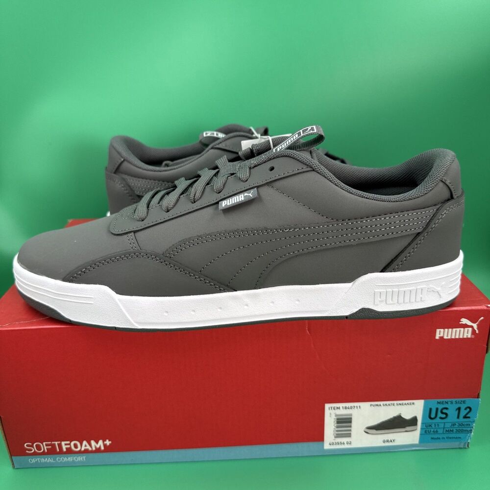 New PUMA Men's Size 12 Skate Sneakers Lace-up Court Shoes Gray NIB - Picture 11 of 16